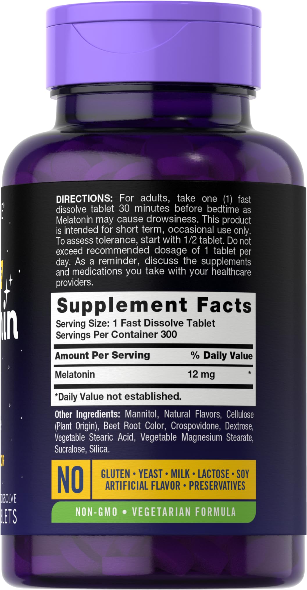 Carlyle Melatonin 12 mg Fast Dissolve Tablets side view