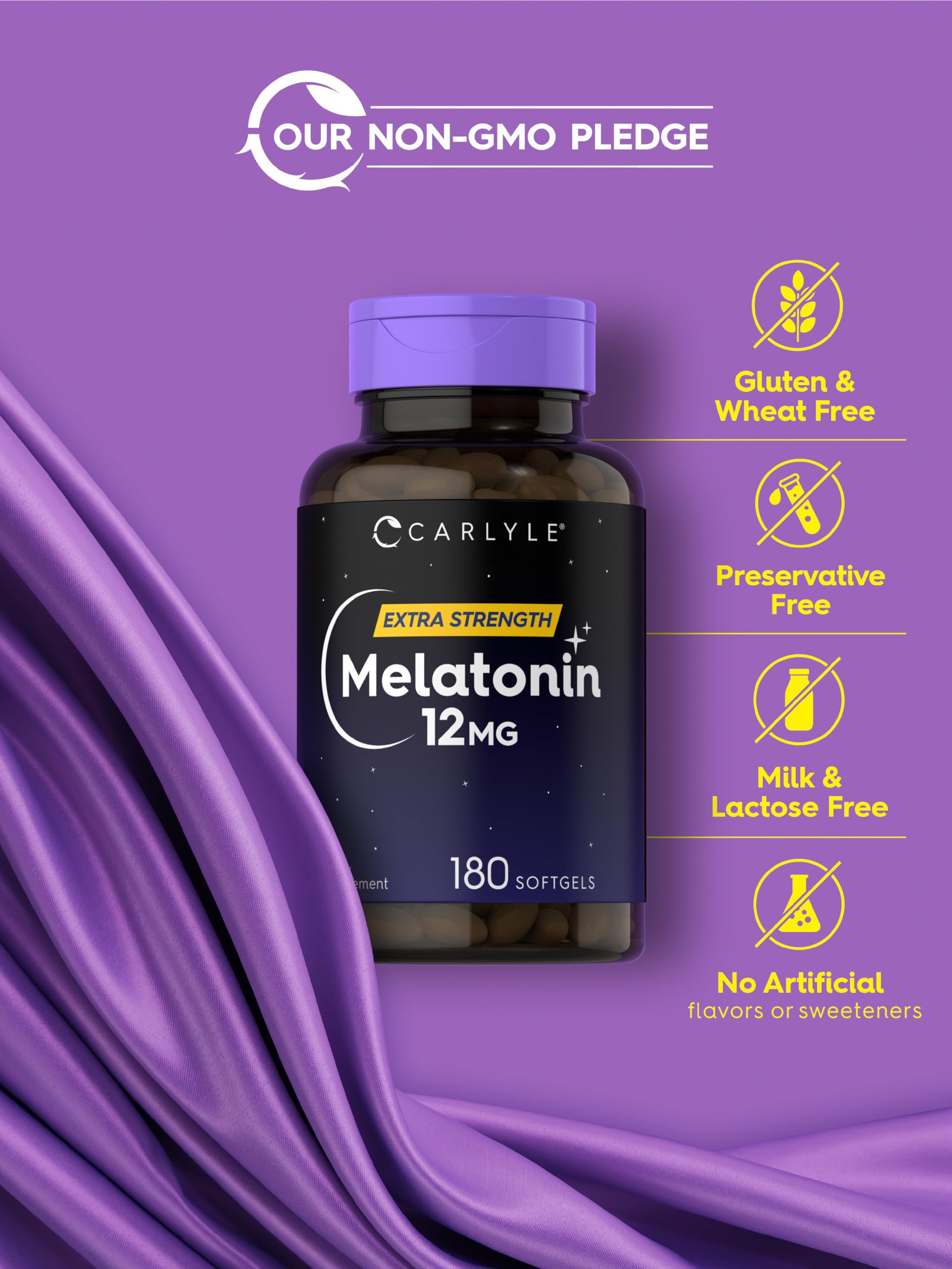 Carlyle Melatonin 12 mg Softgel Capsules close-up