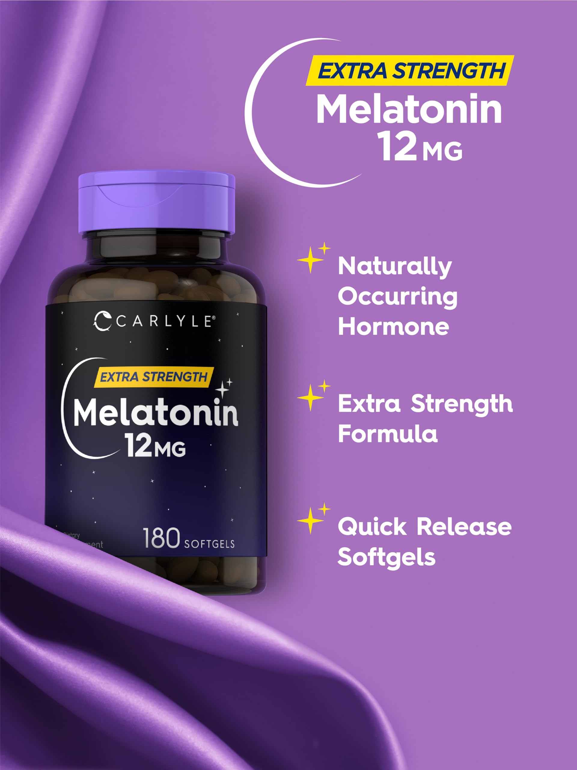 Carlyle Melatonin 12 mg Softgel Capsules with packaging