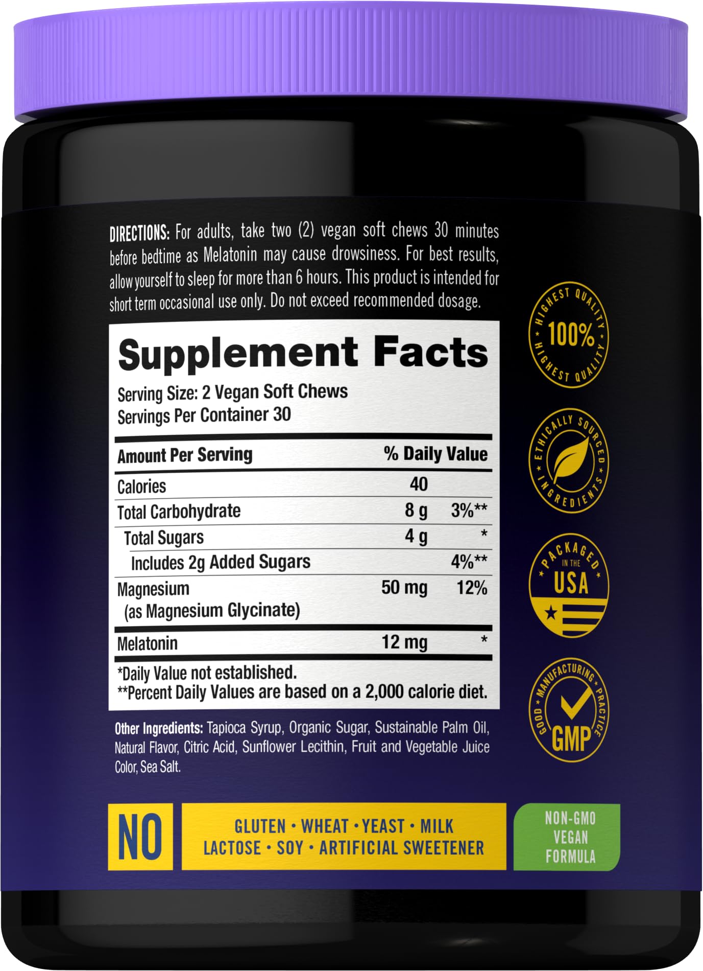 Carlyle Melatonin 12mg Soft Chews mixed berry flavour
