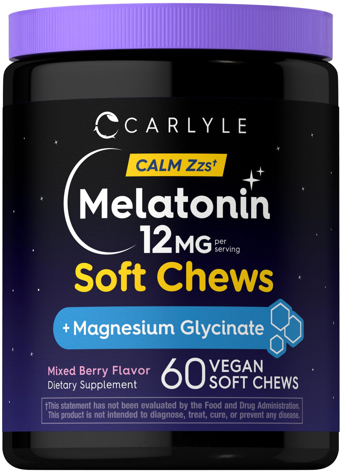 Carlyle Melatonin 12mg Soft Chews packaging front view
