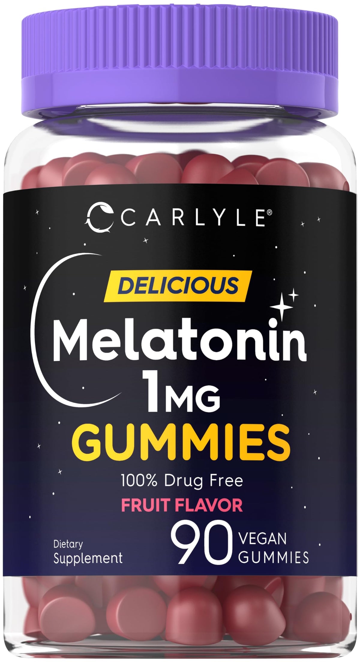 Carlyle Melatonin 1mg Gummies 90 Count front view