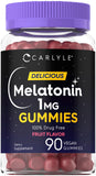 Carlyle Melatonin 1mg Gummies 90 Count front view
