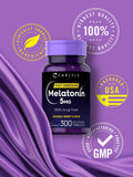 Carlyle Melatonin 5 mg tablets with a glass of water