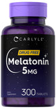 Carlyle Melatonin 5mg 300 tablets front view