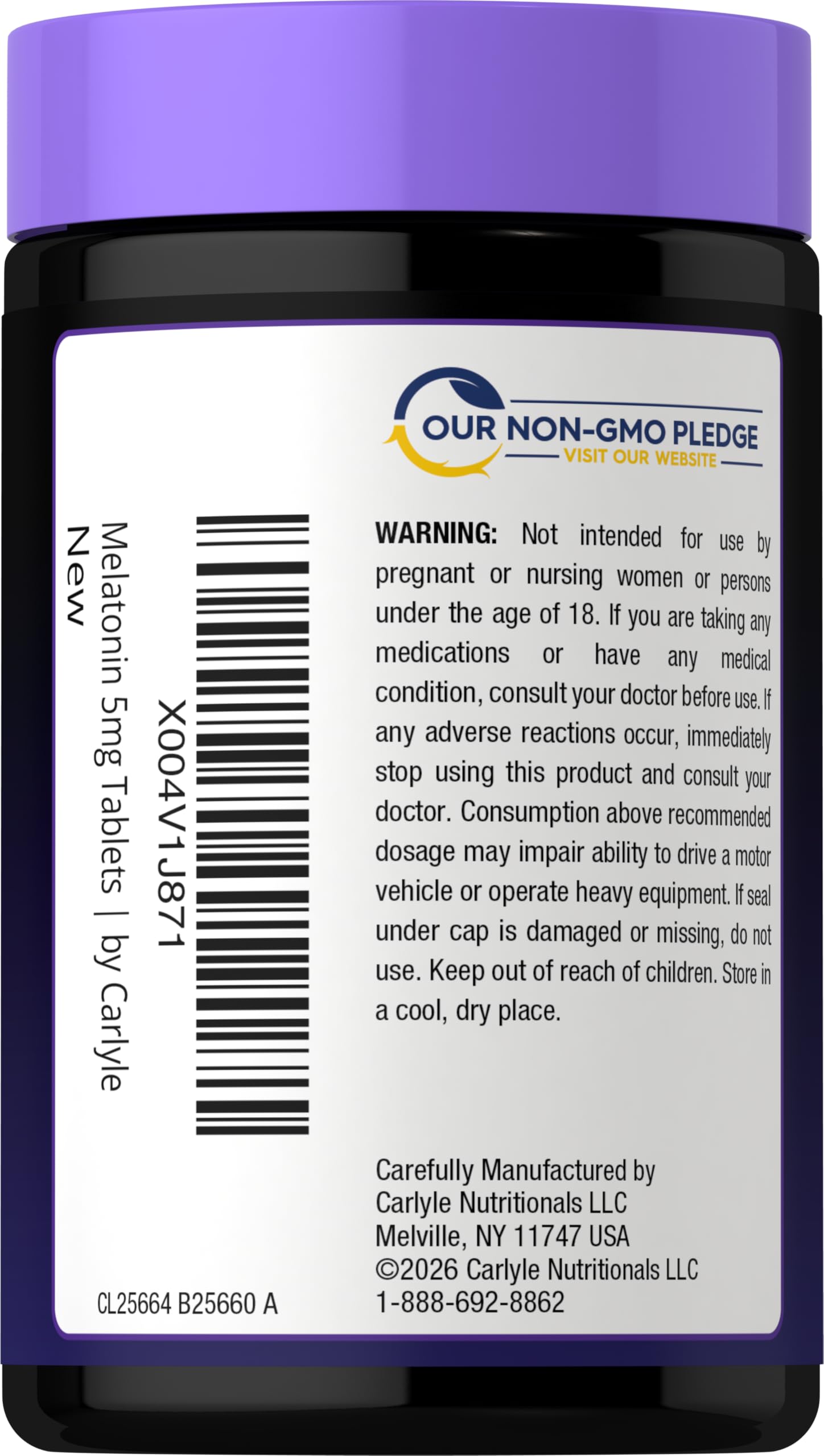 Carlyle Melatonin 5mg packaging side view