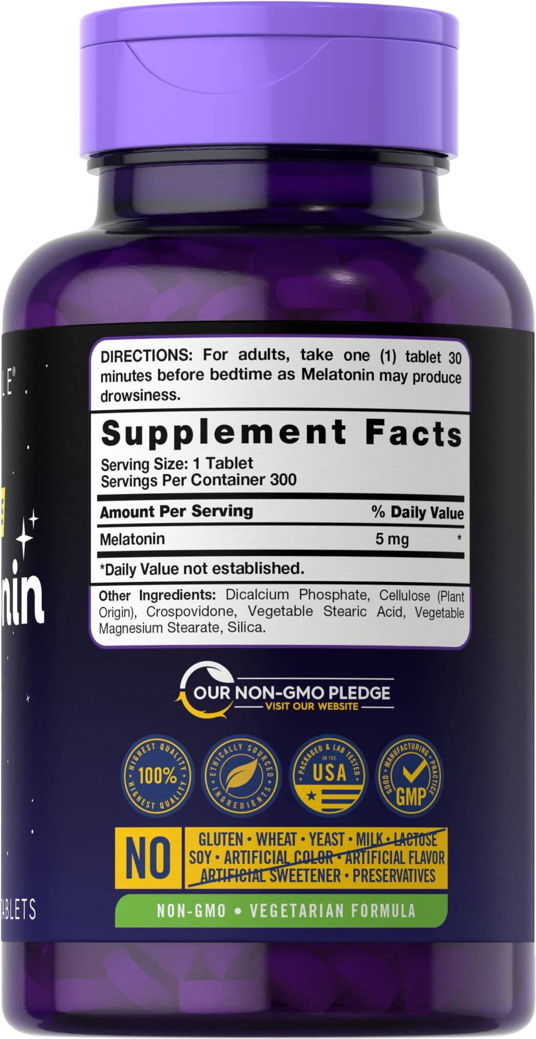 Carlyle Melatonin 5mg tablet close-up