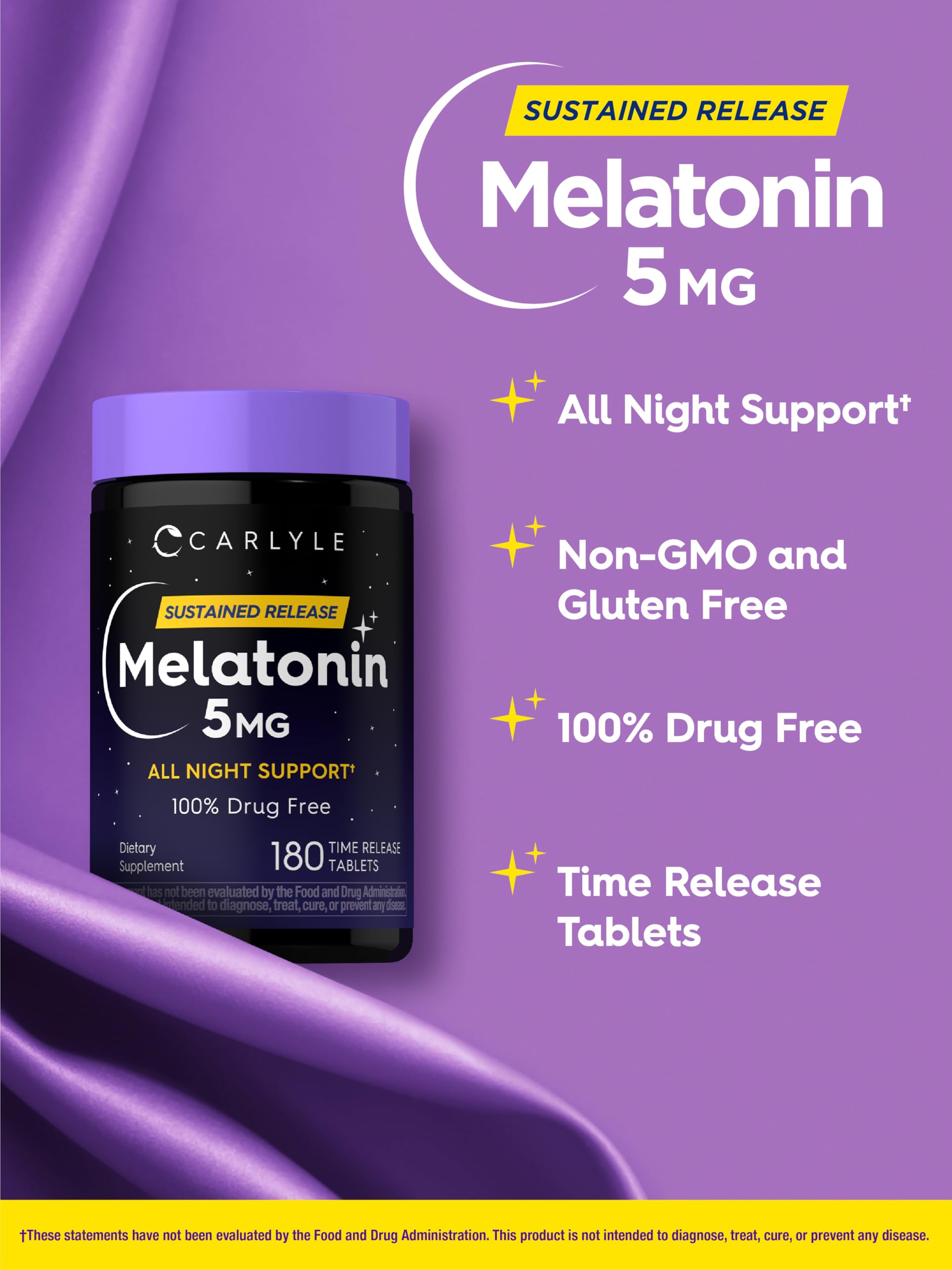 Carlyle Melatonin 5mg tablet on a surface