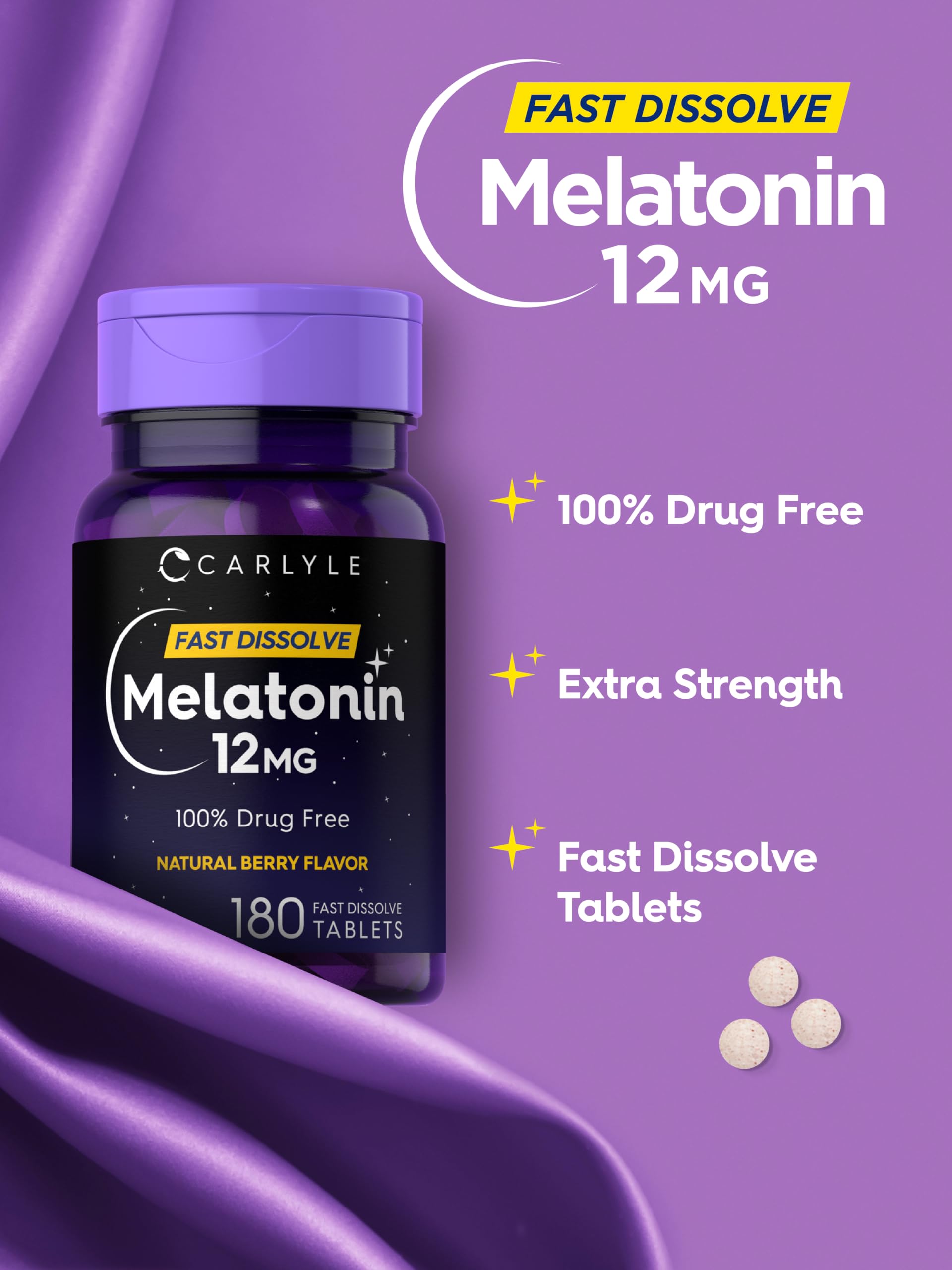 Carlyle Melatonin fast dissolve tablet close-up