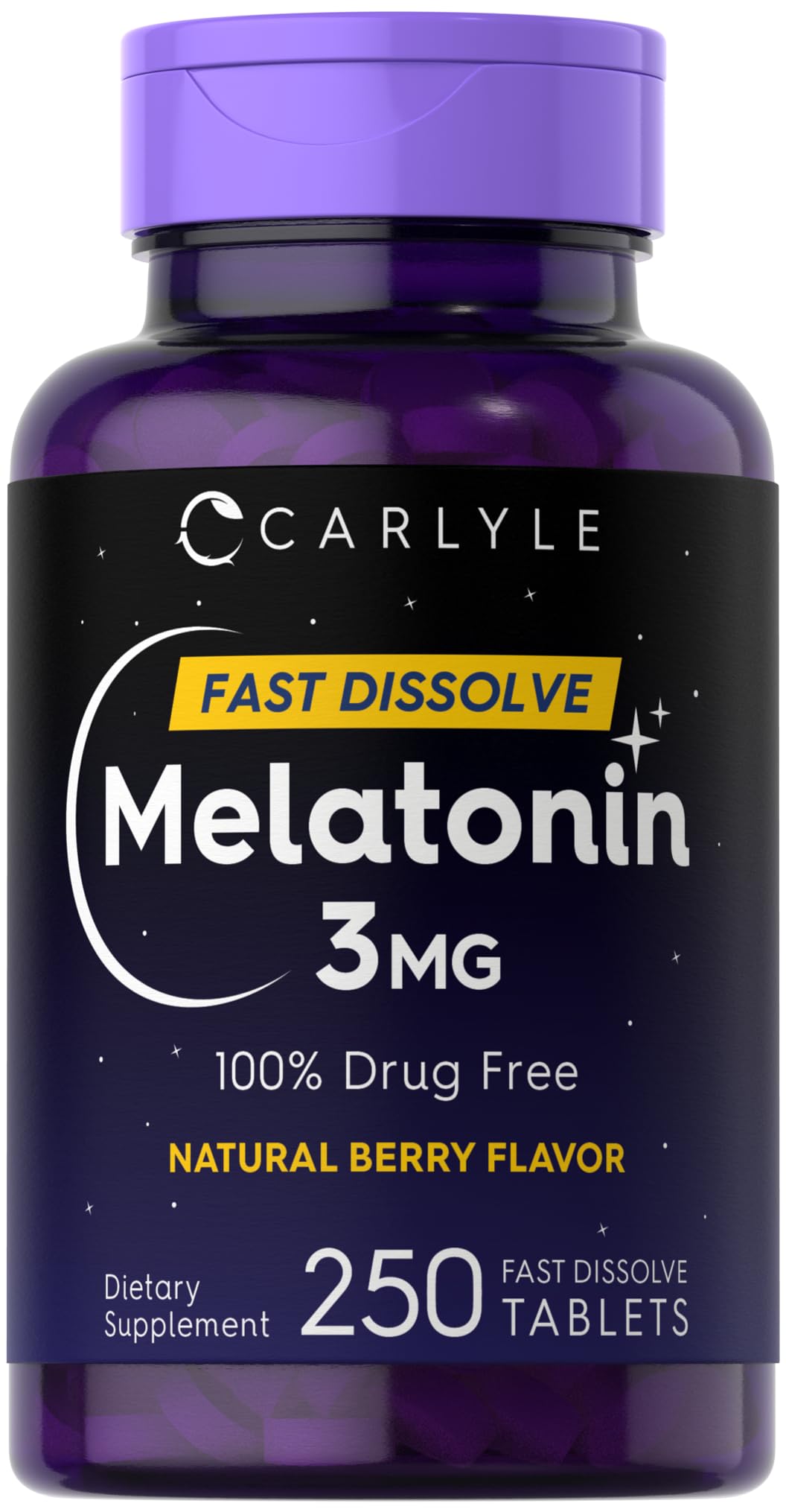 Carlyle Melatonin Fast Dissolve Tablets 3mg front view packaging
