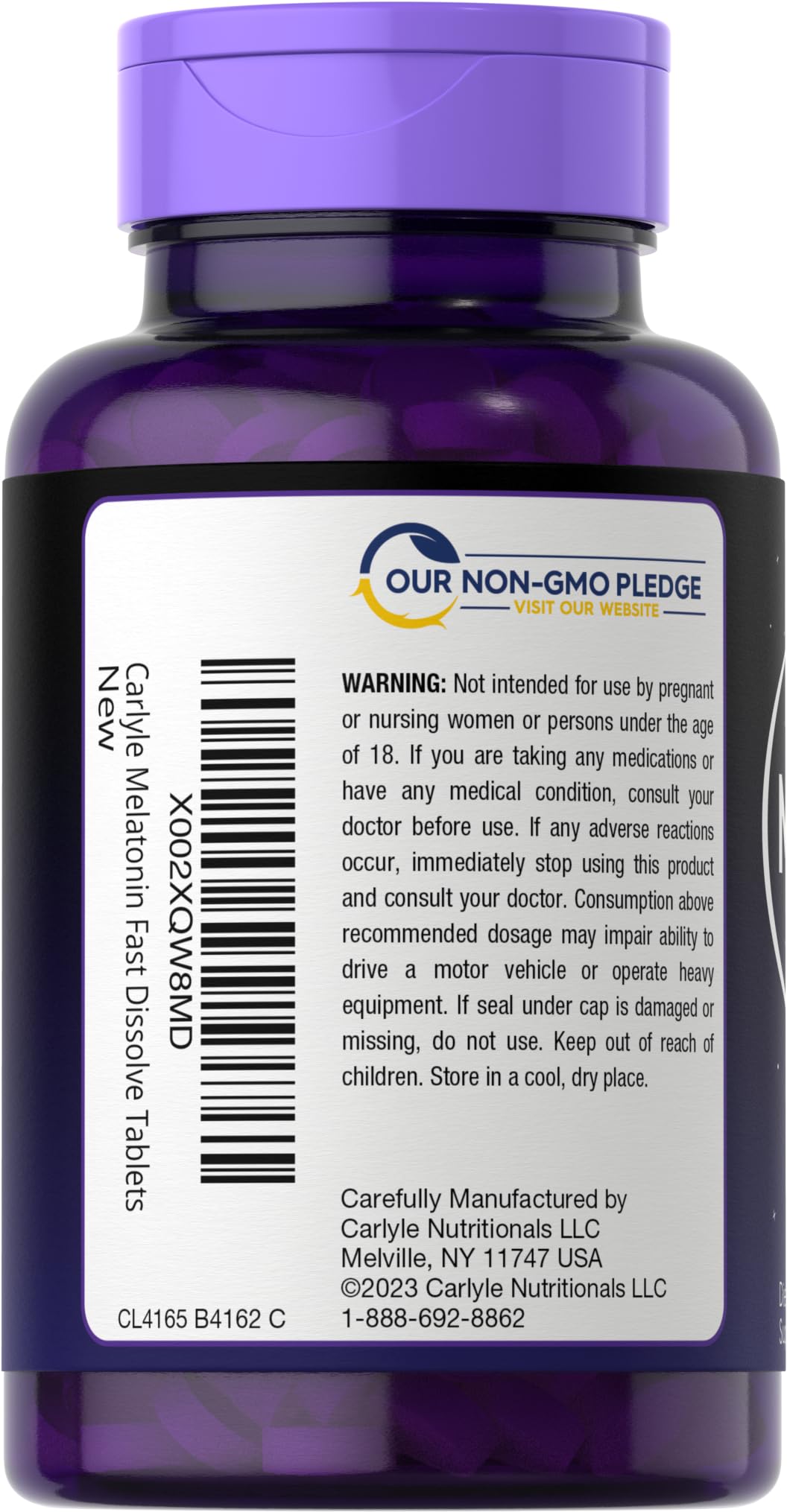 Carlyle Melatonin Fast Dissolve Tablets 3mg tablet close-up