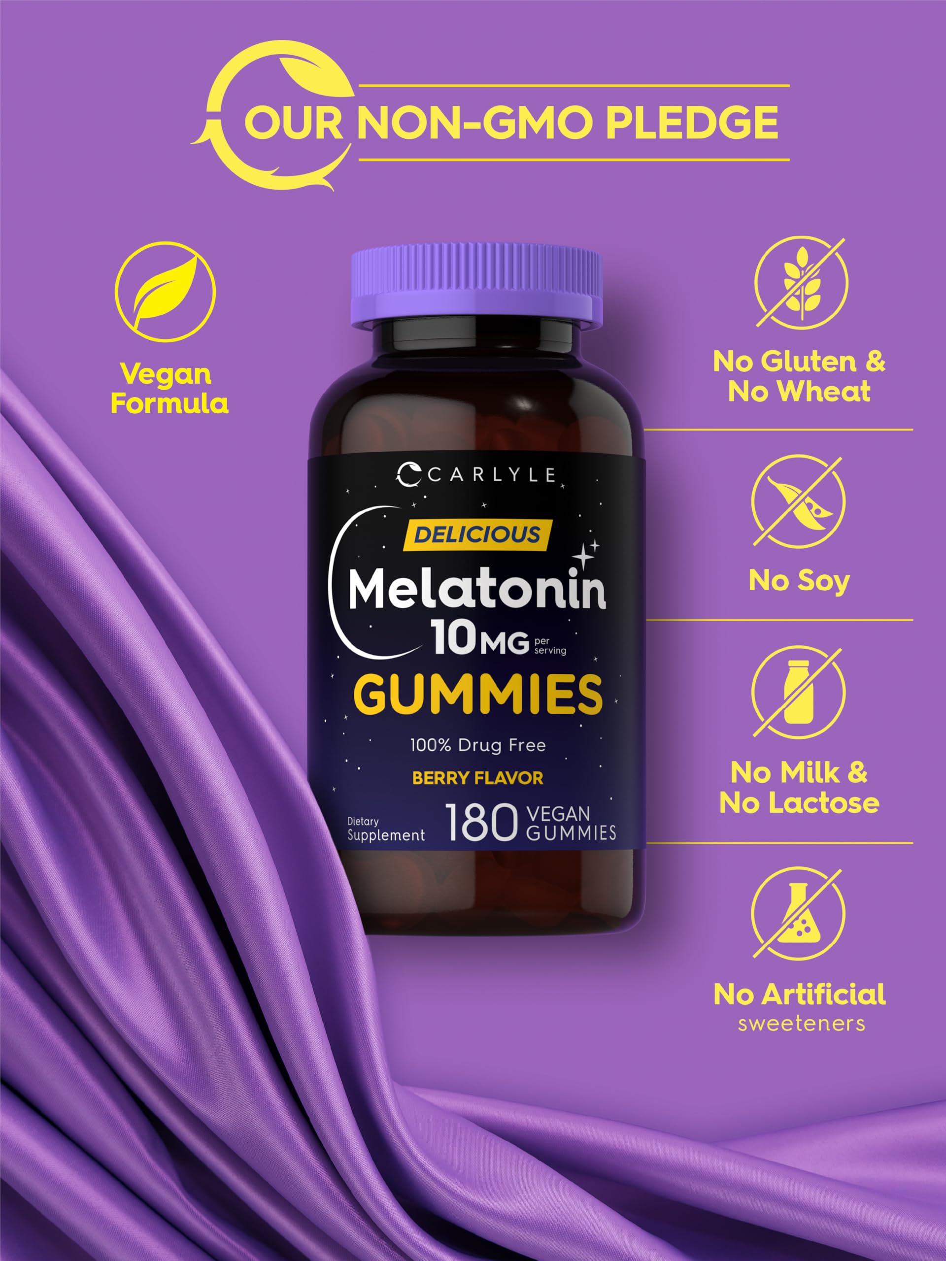 Carlyle Melatonin Gummies 10mg ingredients list