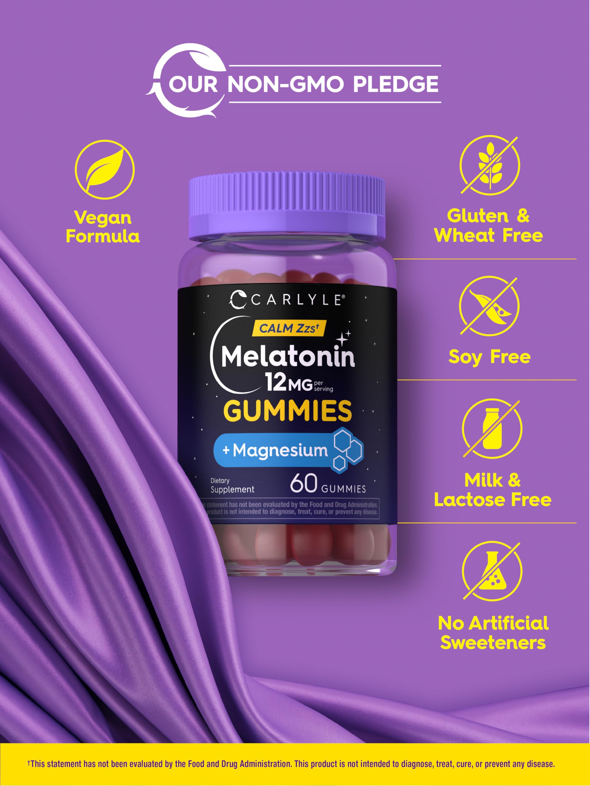 Carlyle Melatonin Gummies 12mg with magnesium in hand
