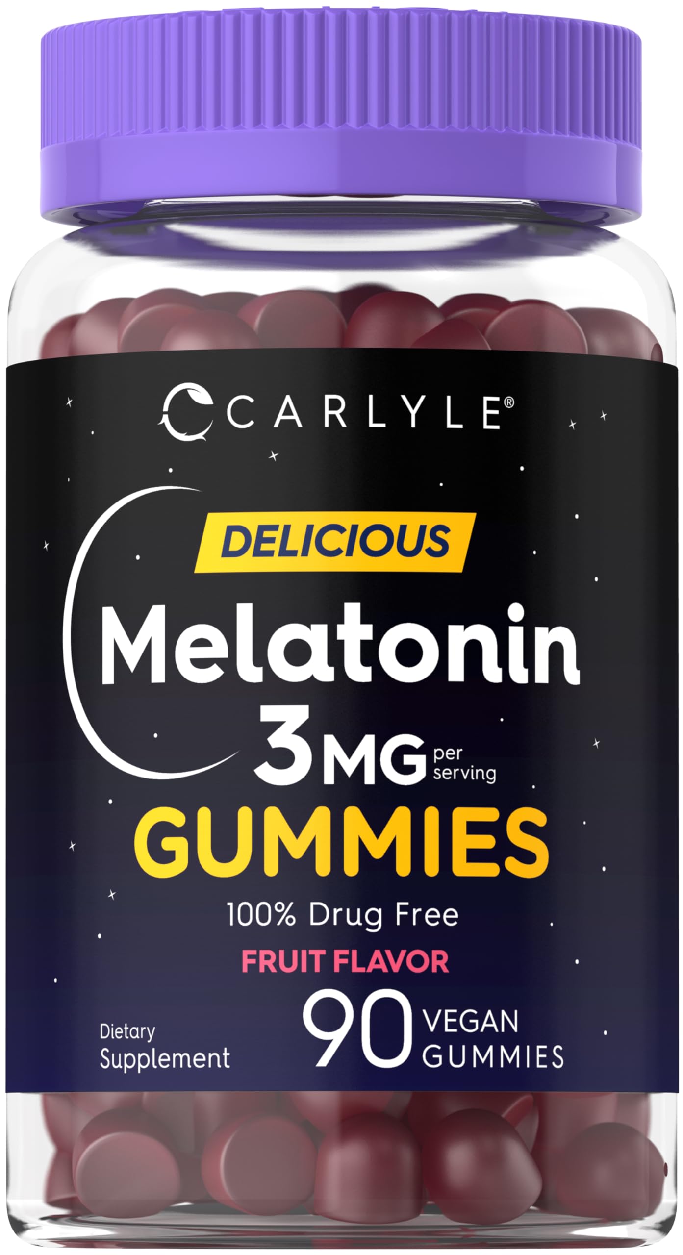 Carlyle Melatonin Gummies 3mg front view of packaging