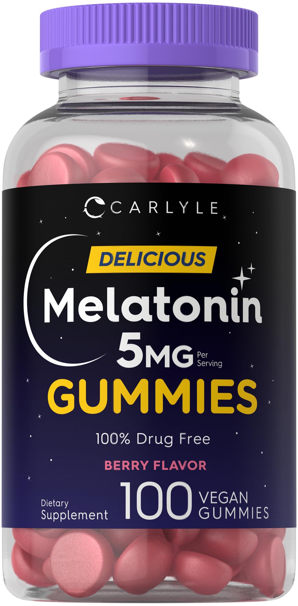 Carlyle Melatonin Gummies 5mg Berry Flavour front view