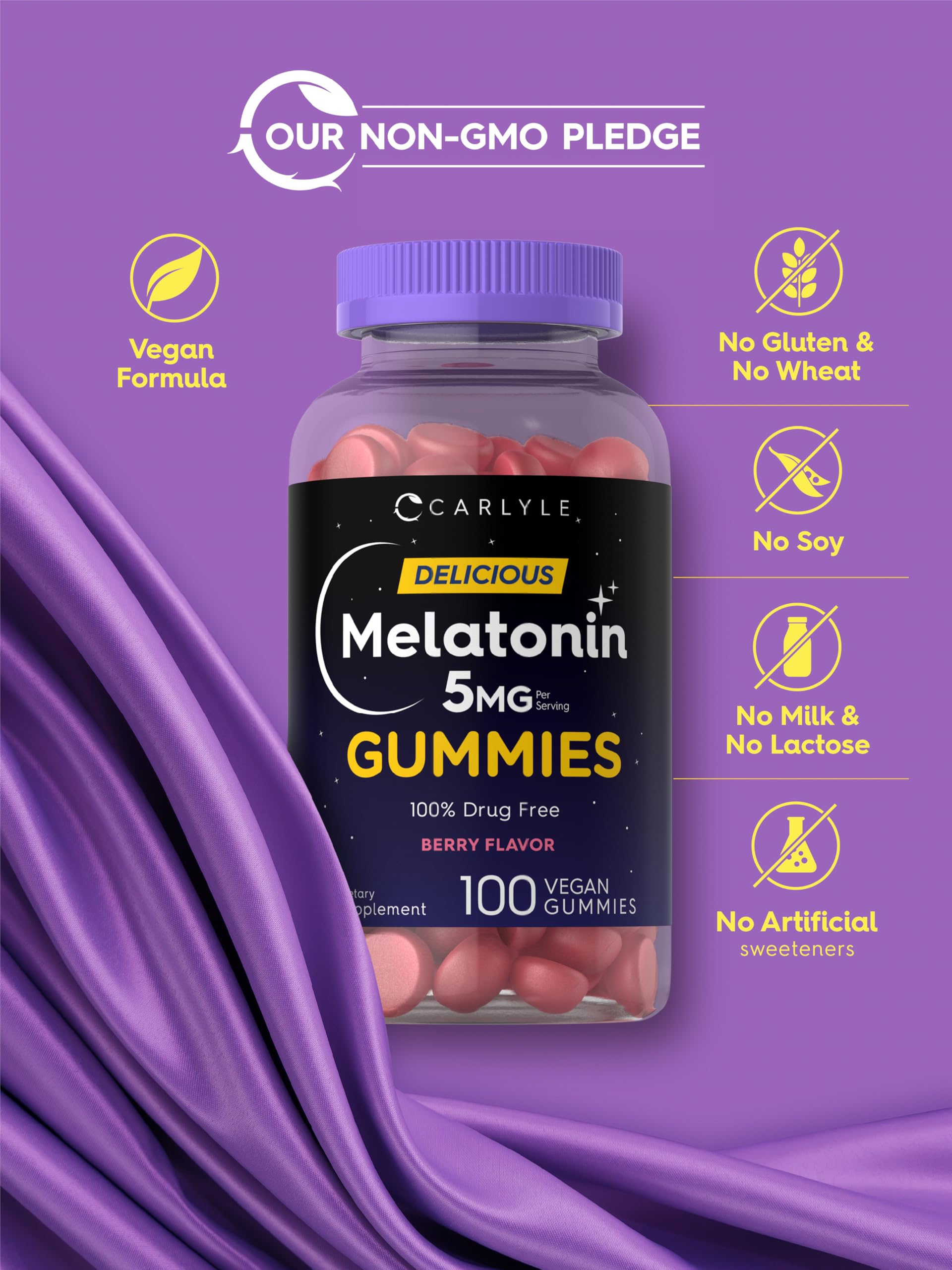 Carlyle Melatonin Gummies 5mg Berry Flavour nutritional information
