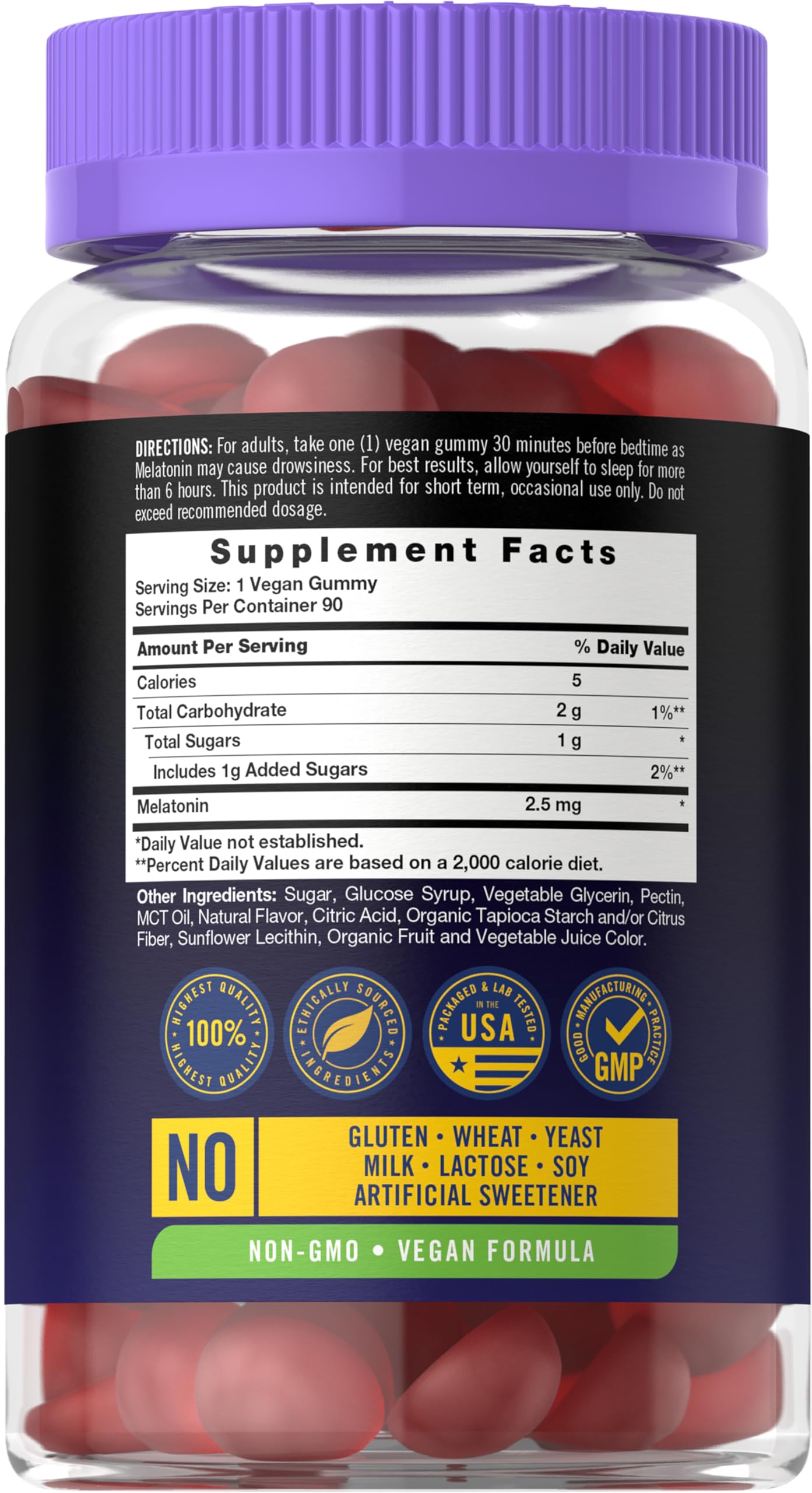 Carlyle Melatonin Gummies berry flavour close-up