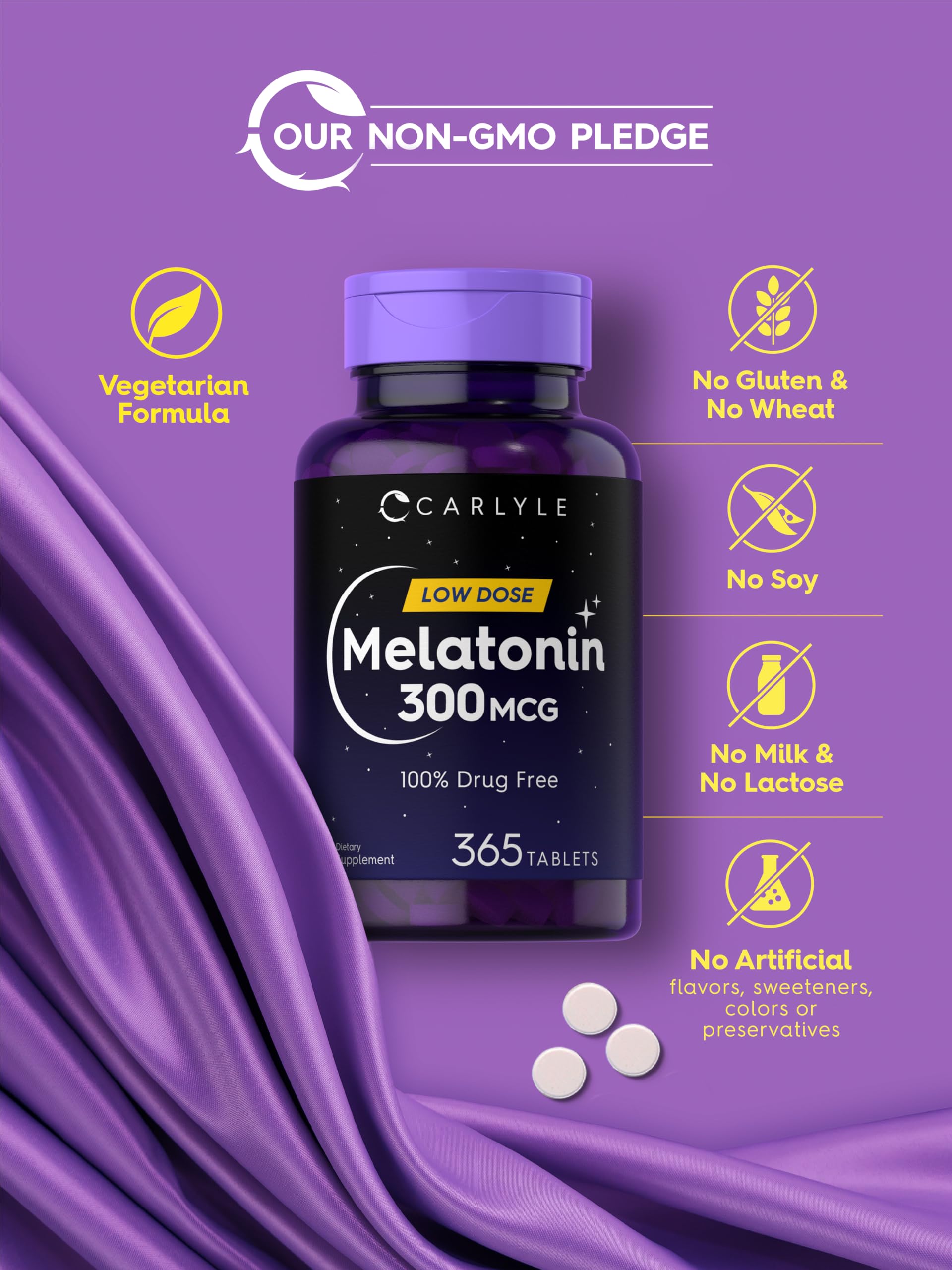 Carlyle Melatonin ingredients list on packaging