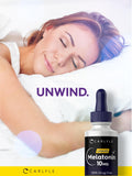Carlyle Melatonin Liquid Drops 10mg berry flavour bottle on table