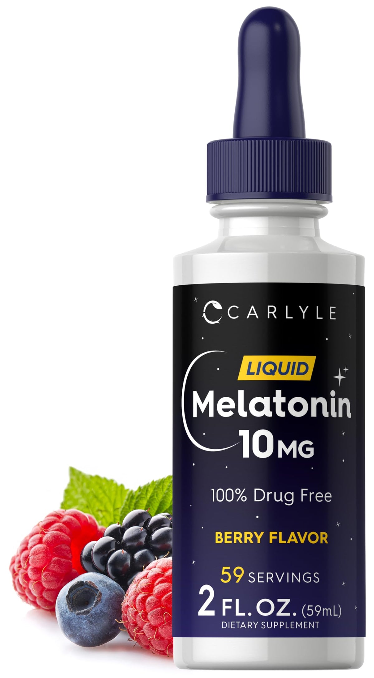 Carlyle Melatonin Liquid Drops 10mg berry flavour front view