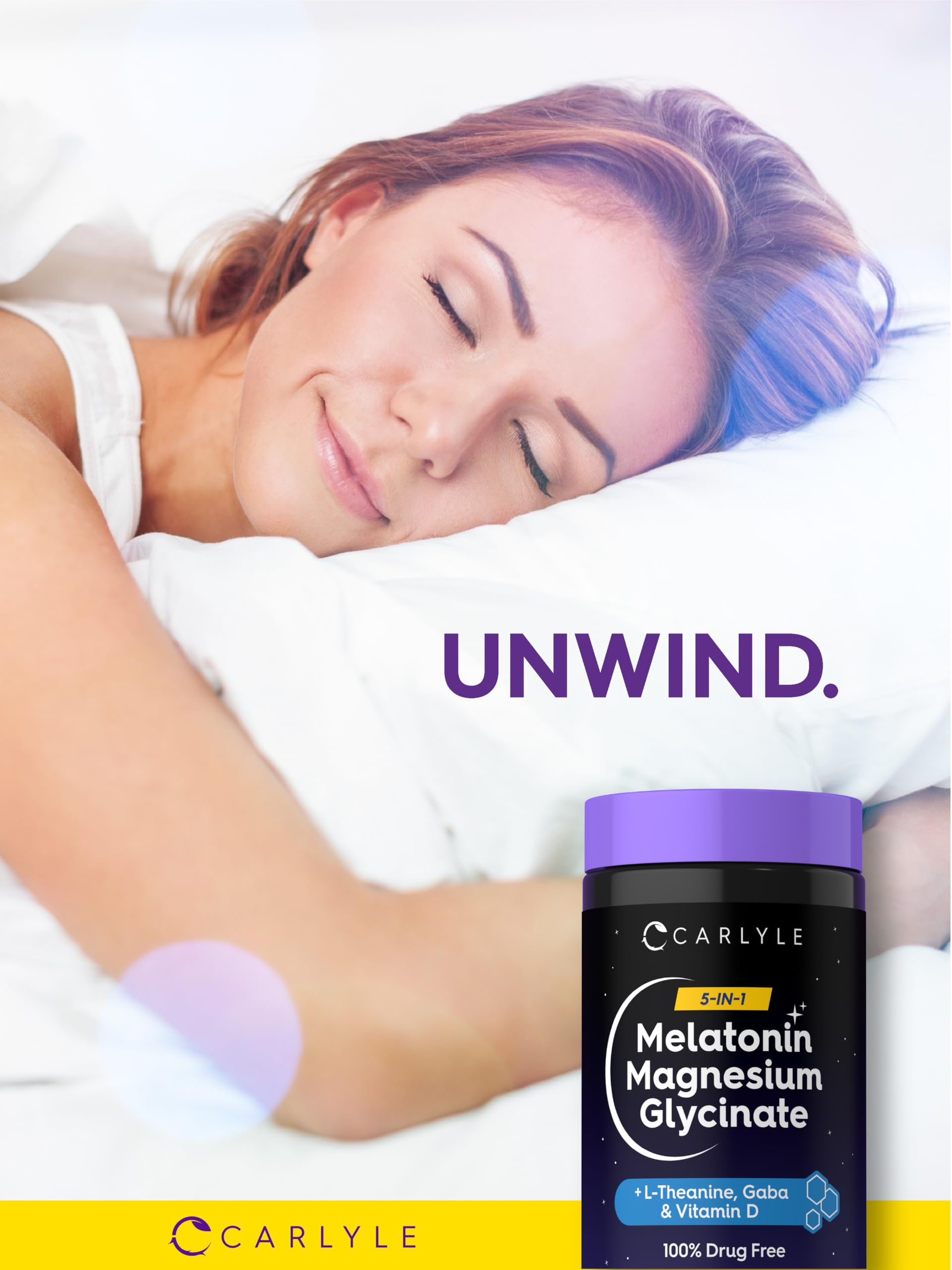 Carlyle Melatonin with Magnesium Glycinate 120 capsules packaging