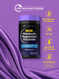 Carlyle Melatonin with Magnesium Glycinate 120 capsules with a glass of water