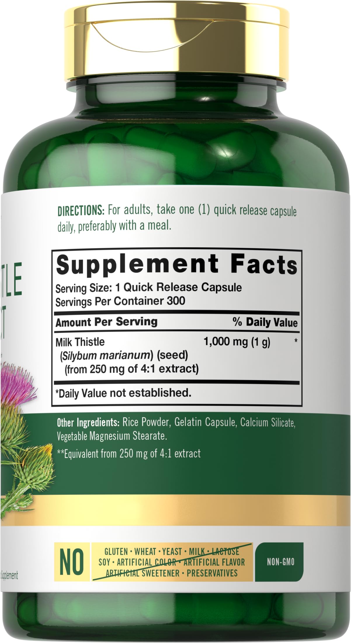 Carlyle Milk Thistle Seed Extract bottle side view