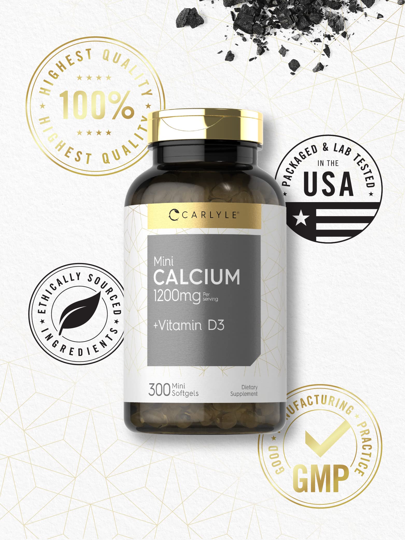 Carlyle Mini Calcium Softgels back label