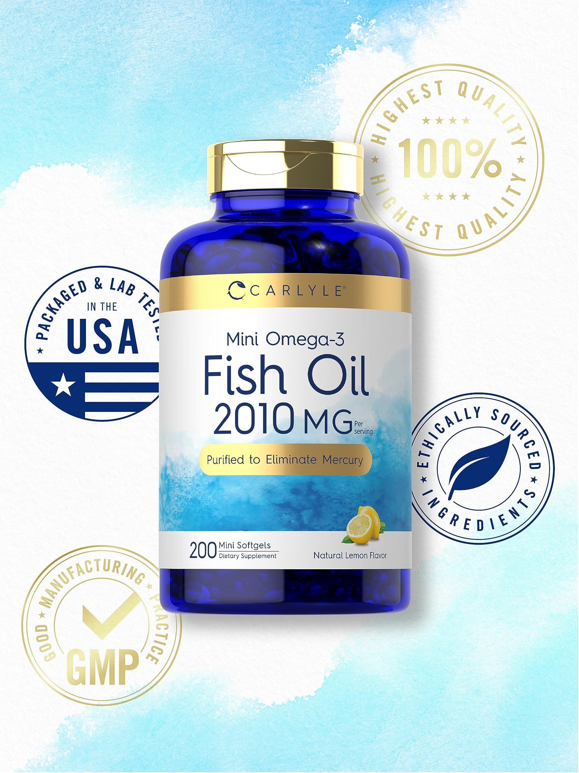 Carlyle Mini Omega 3 Fish Oil 220g back view with ingredient list