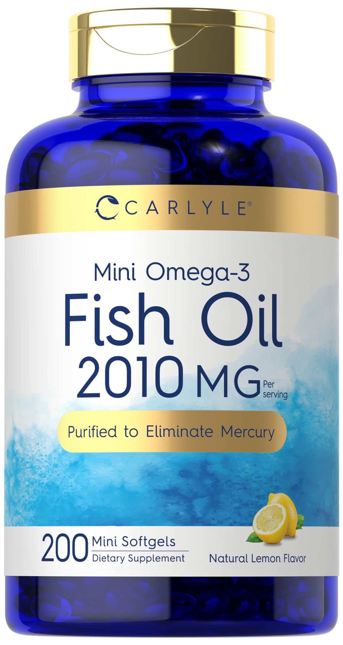 Carlyle Mini Omega 3 Fish Oil 220g front view with lemon flavour