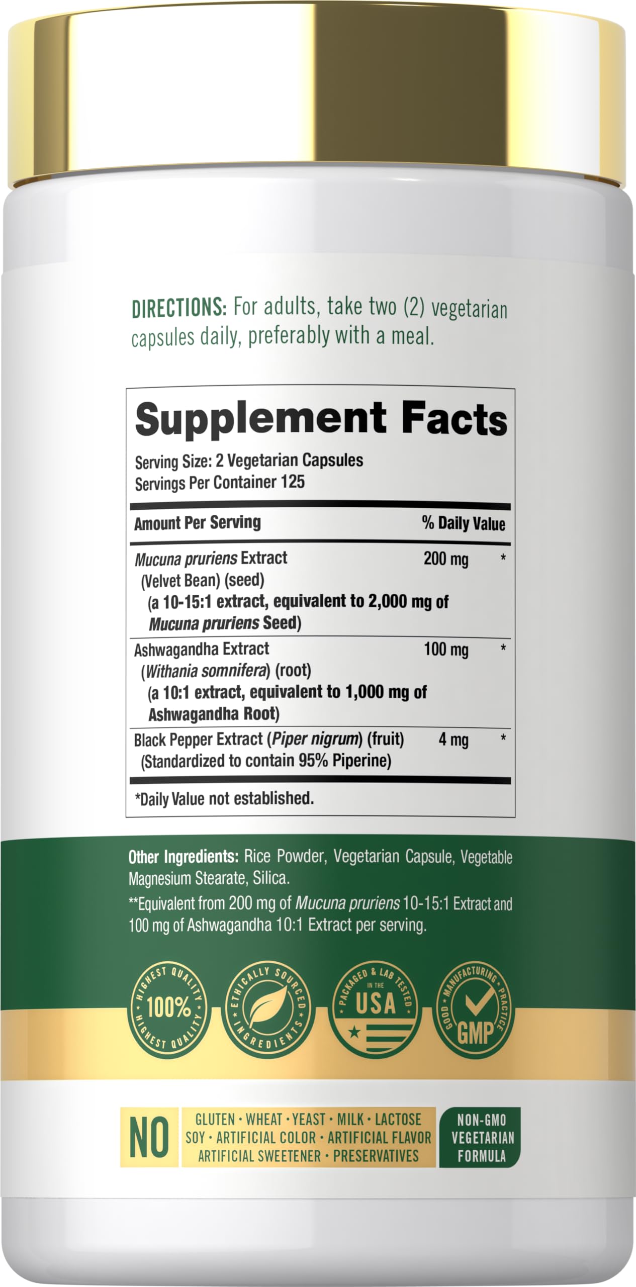 Carlyle Mucuna Ashwagandha Complex 139g side view