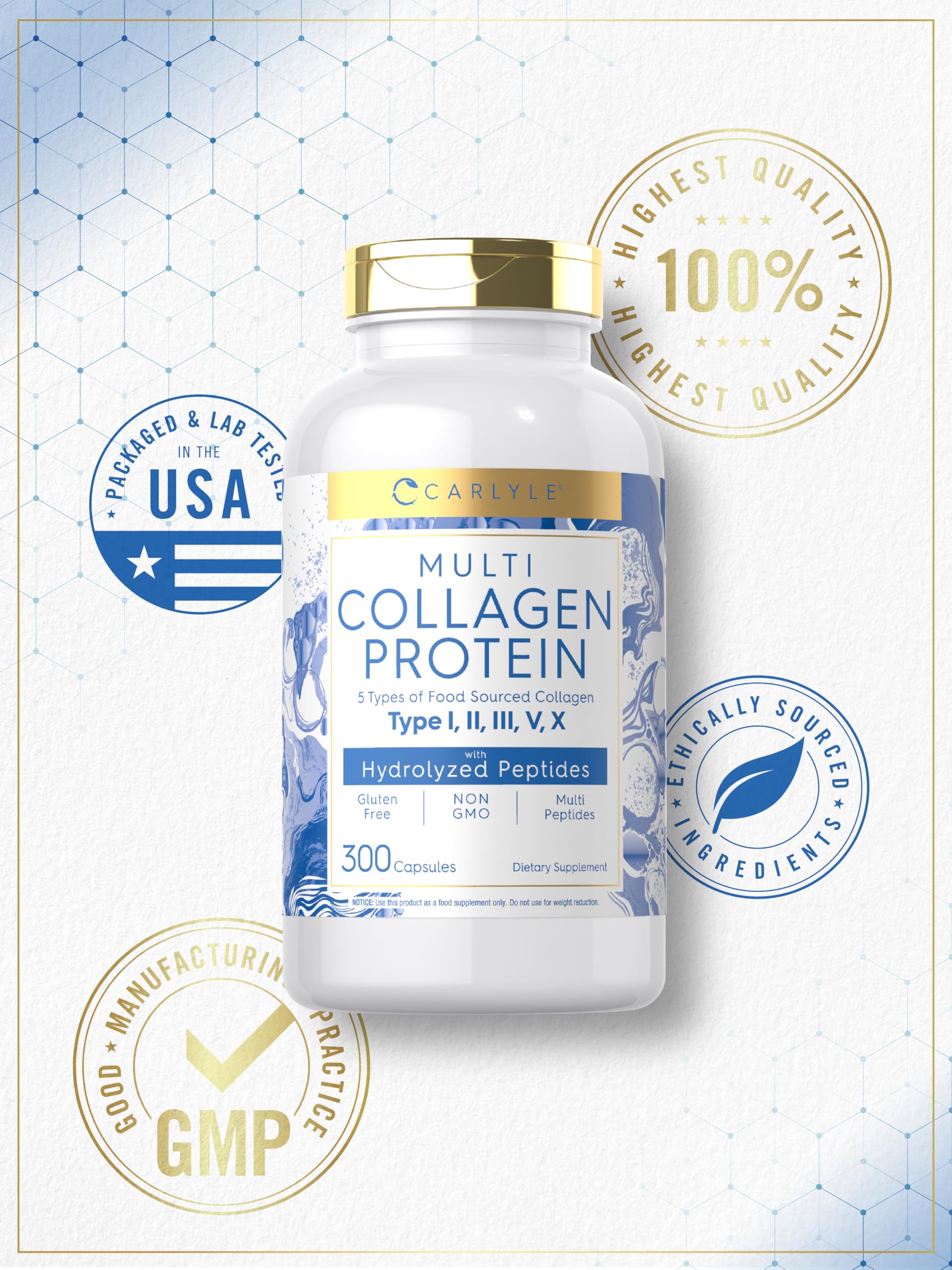 Carlyle Multi Collagen Capsules close-up of capsules