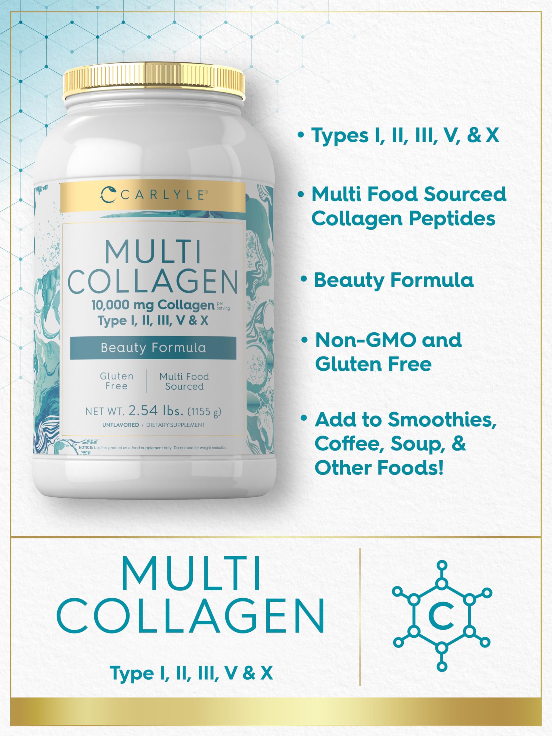 Carlyle Multi Collagen Powder serving suggestion