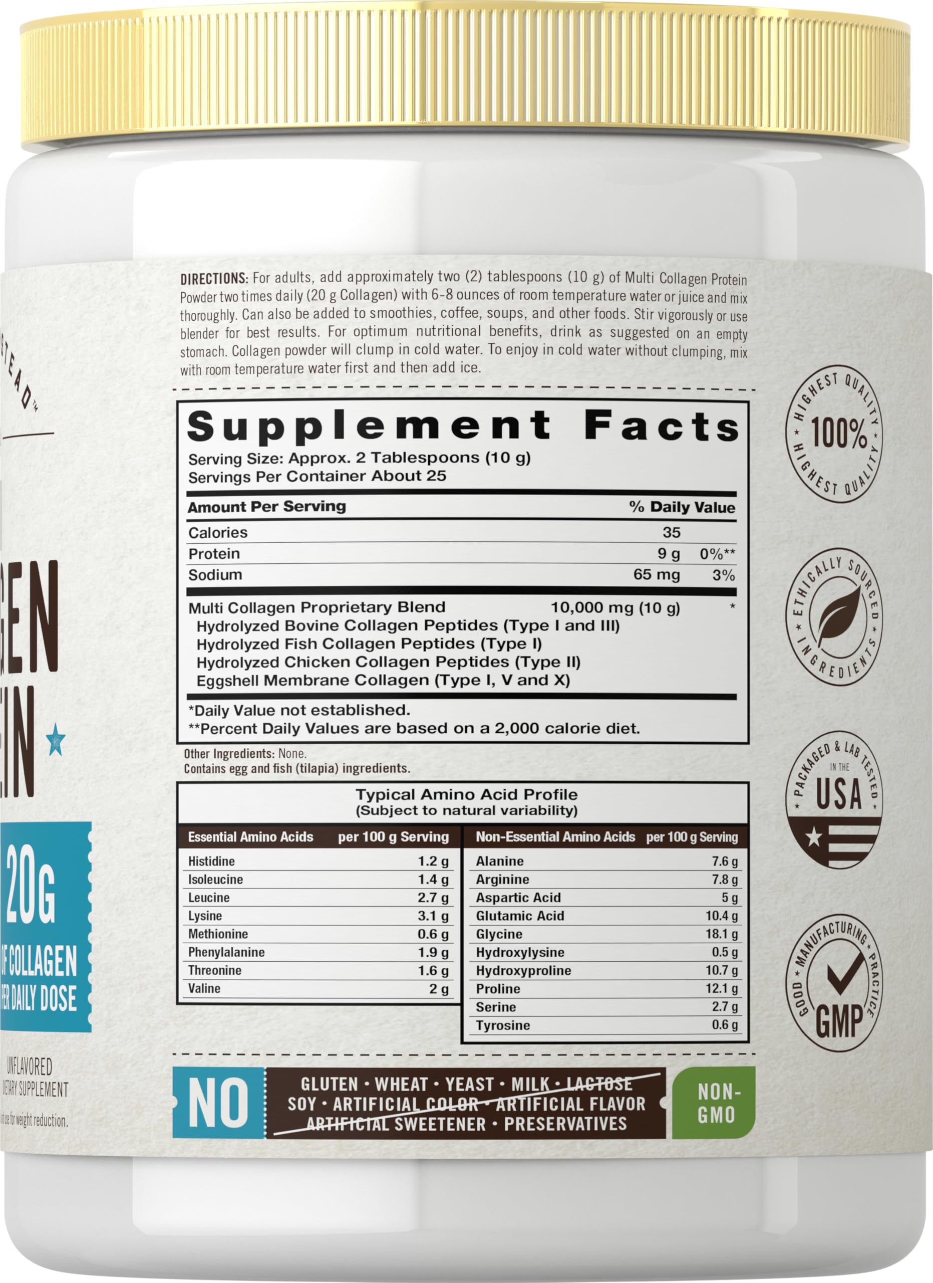 Carlyle Multi Collagen Protein Powder packaging side view