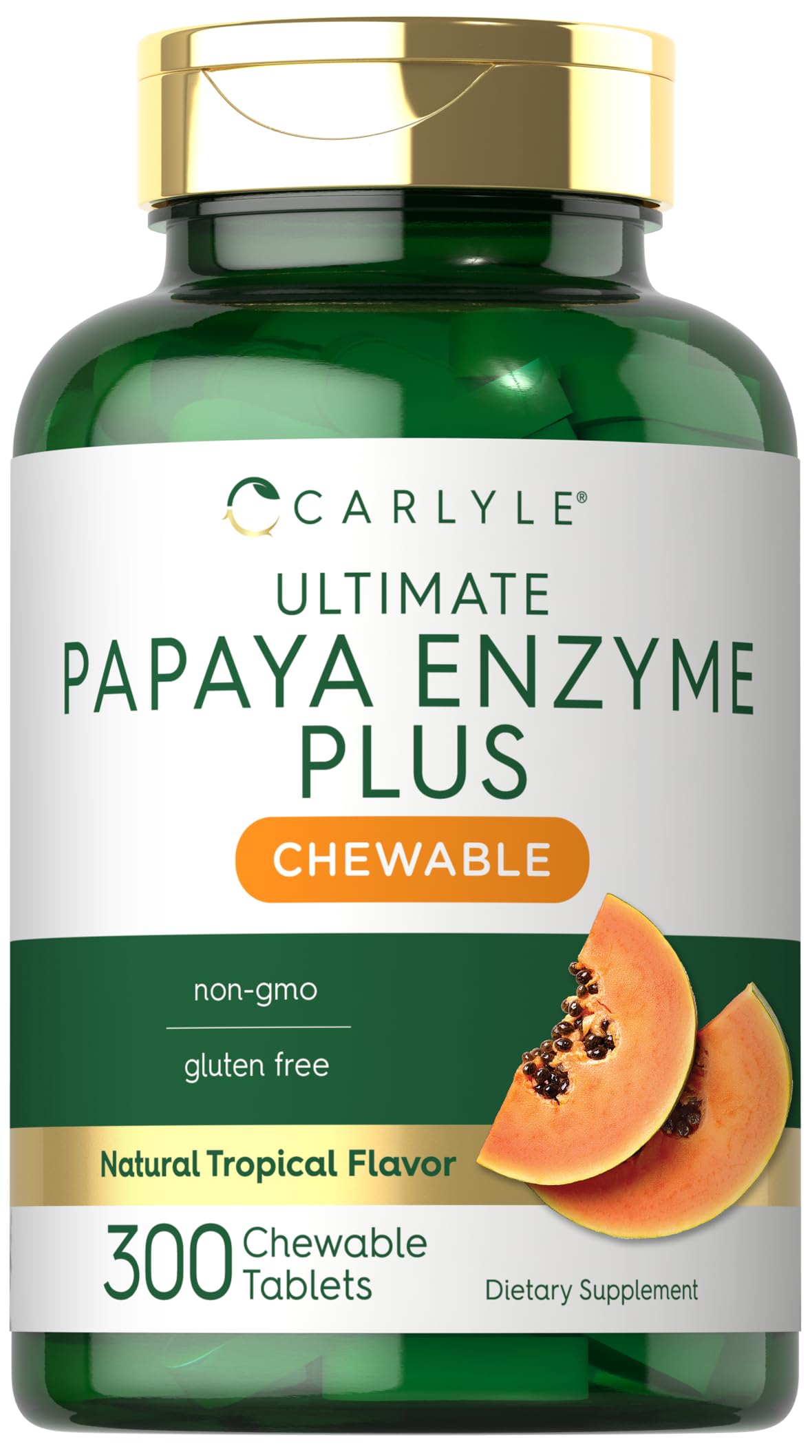 Carlyle Multi-Enzyme Chewable Tablets front view with packaging