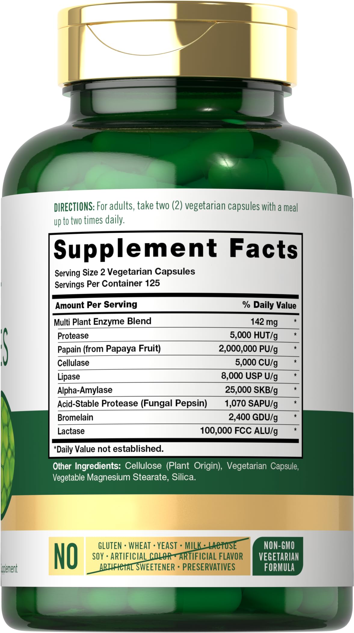 Carlyle Multi-Enzyme Complex 8 Plant Enzymes back view