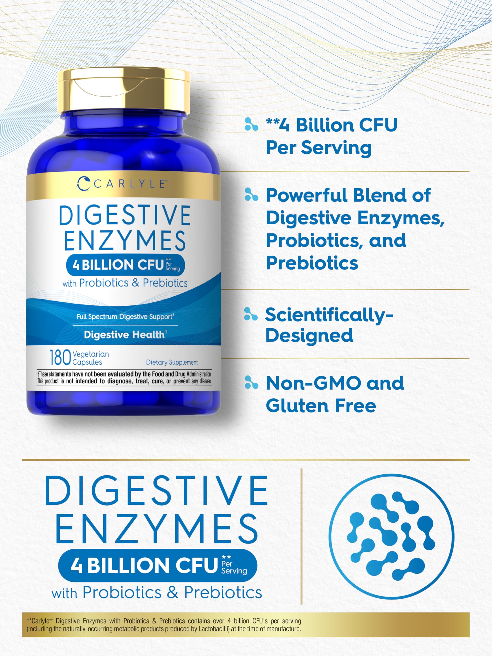 Carlyle Multi-Enzymes 120 Capsules with ingredients list