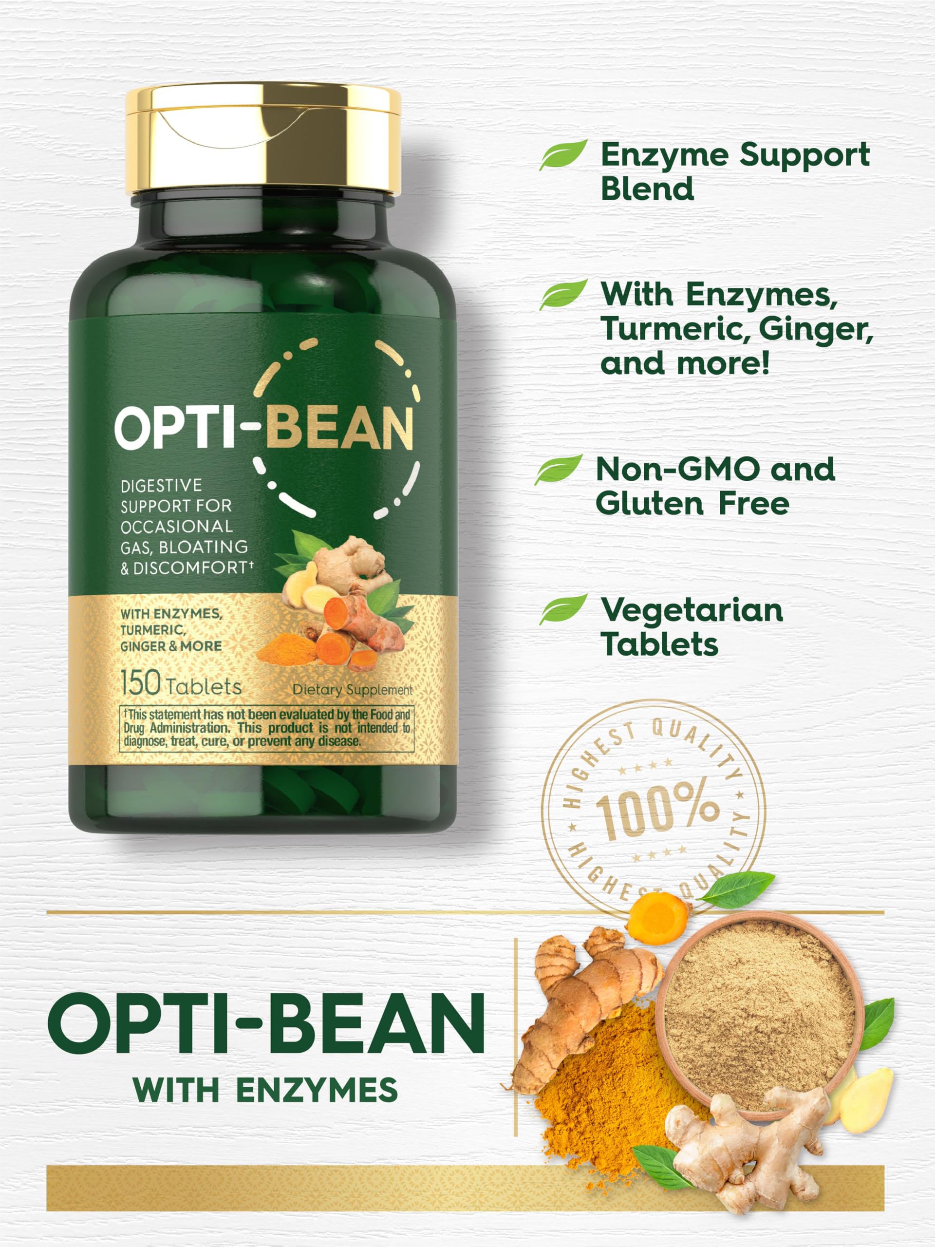 Carlyle Multi-Enzymes Herbal Complex vegetarian tablet close-up