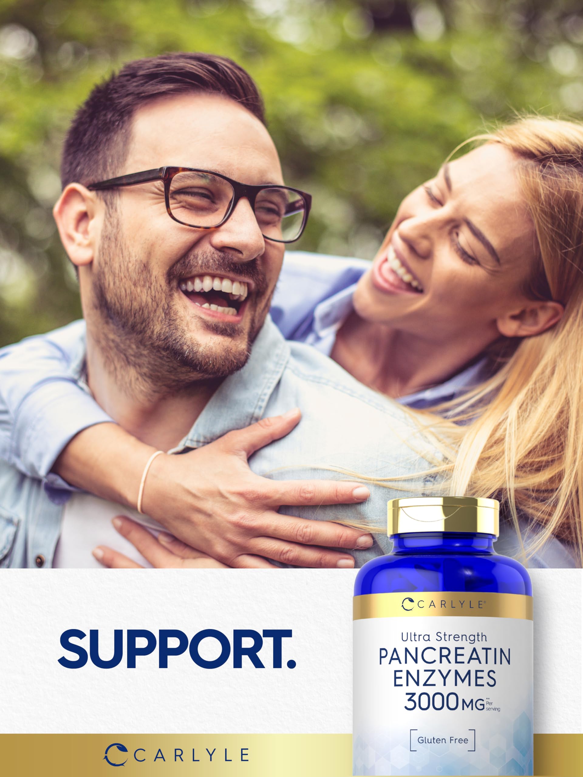 Carlyle Multi-Enzymes Pancreatin 500mg bottle with caplets