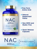 Carlyle N-Acetyl Cysteine 600mg capsules in a bottle