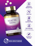 Carlyle Niacin B3 100mg vegetarian tablet back view