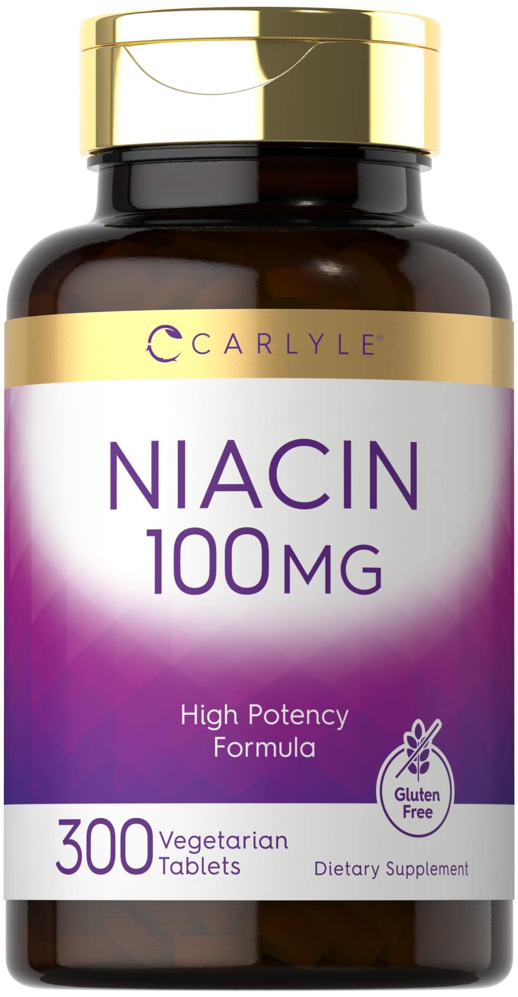 Carlyle Niacin B3 100mg vegetarian tablet front view