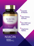 Carlyle Niacin B3 100mg vegetarian tablet ingredients list