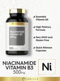 Carlyle Niacinamide capsules pouring from bottle