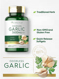 Carlyle Odorless Garlic Softgels in hand