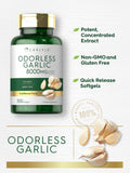 Carlyle Odourless Garlic Softgels back view with ingredient list