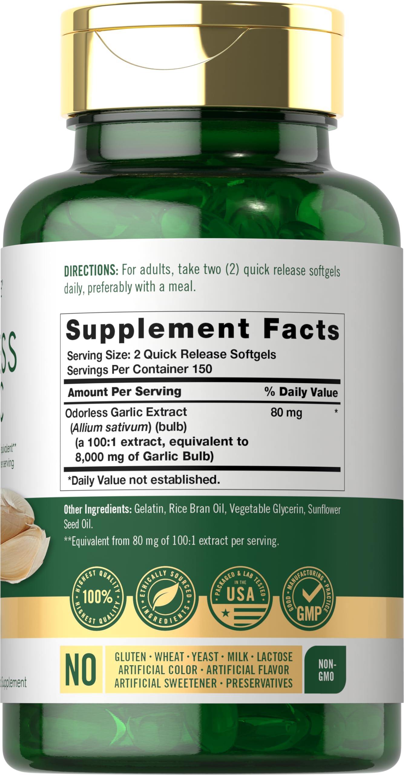 Carlyle Odourless Garlic Softgels close-up of softgel