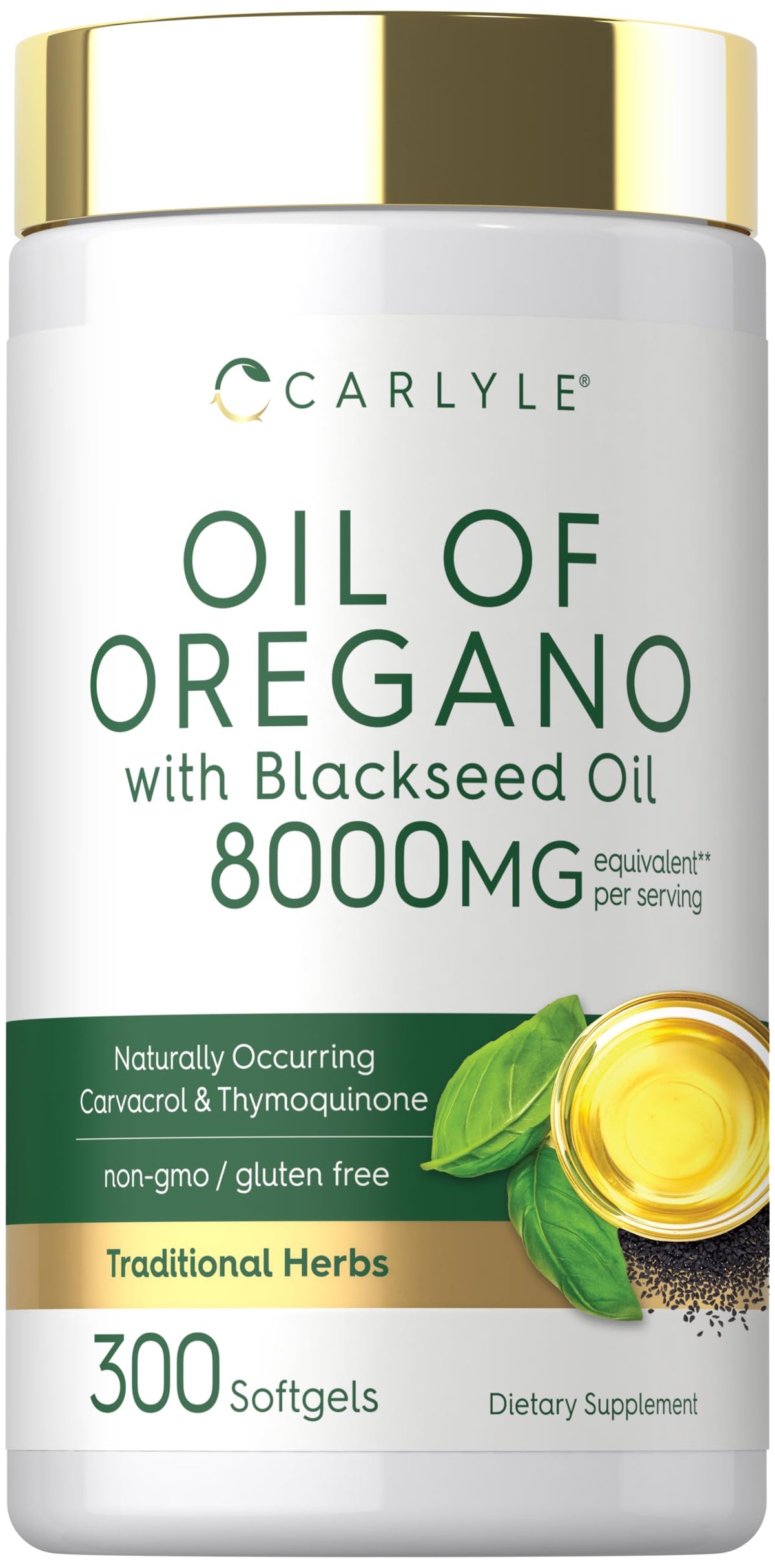 Carlyle Oil of Oregano with Blackseed Oil 168g front view