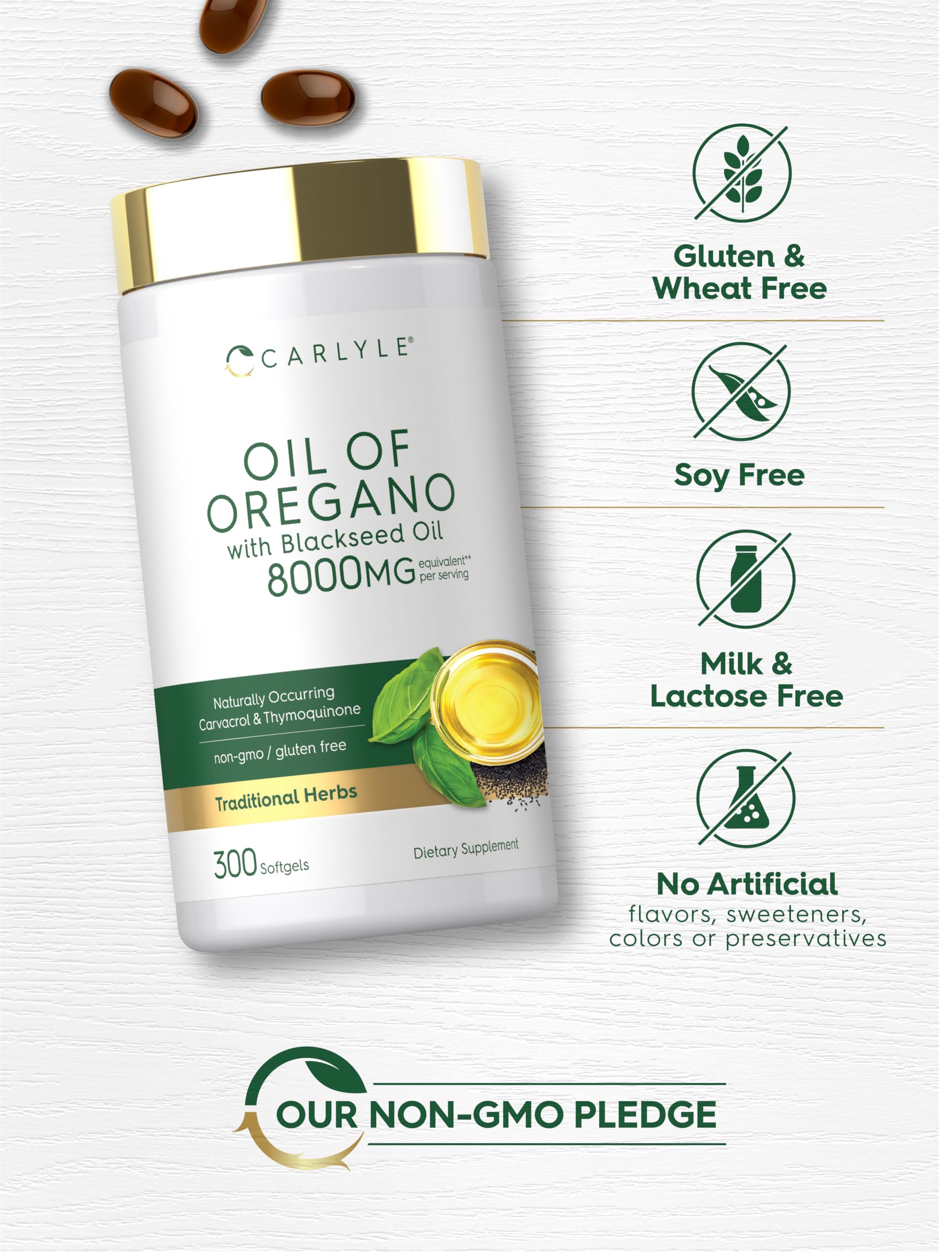 Carlyle Oil of Oregano with Blackseed Oil 168g ingredients list
