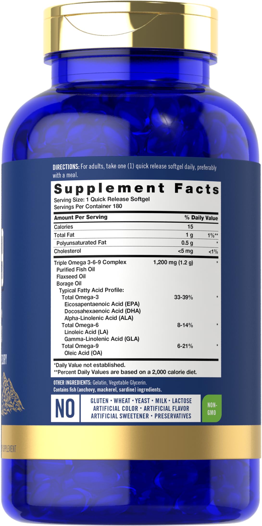 Carlyle Omega 3-6-9 Complex softgels bottle with label